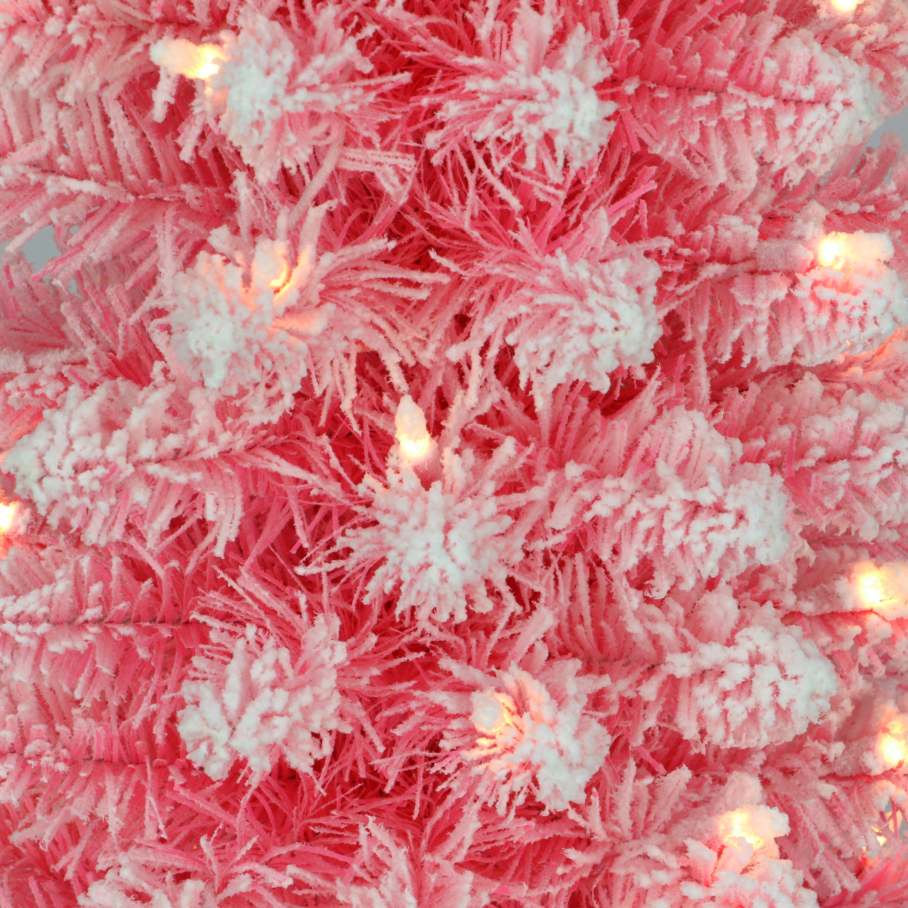 4.5ft Pre-Lit Flocked Fashion Pink Pencil Christmas Tree
